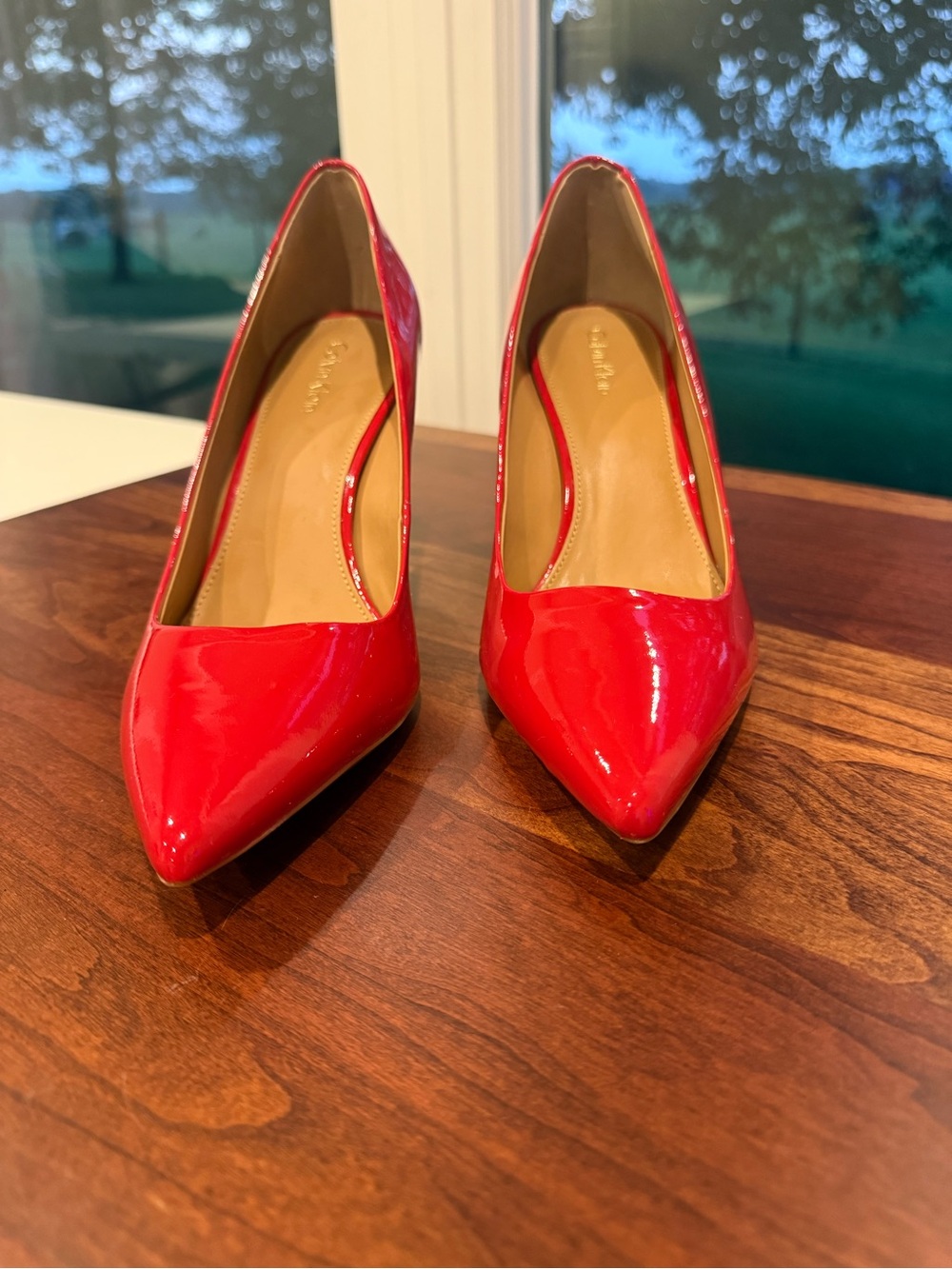 Calvin Klein Red Patent Pointed-Toe Pump - Picture 2 of 7